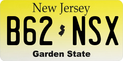 NJ license plate B62NSX