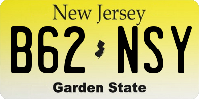 NJ license plate B62NSY