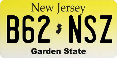 NJ license plate B62NSZ