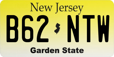NJ license plate B62NTW