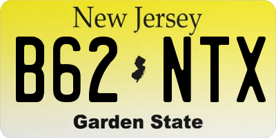 NJ license plate B62NTX