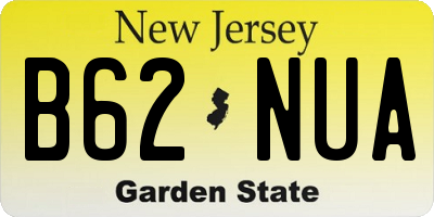 NJ license plate B62NUA