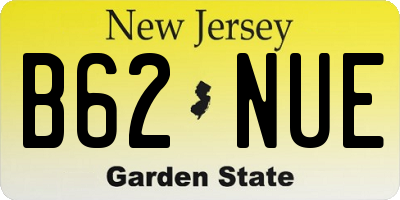 NJ license plate B62NUE