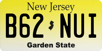 NJ license plate B62NUI