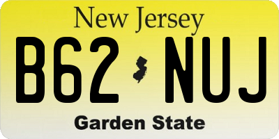 NJ license plate B62NUJ
