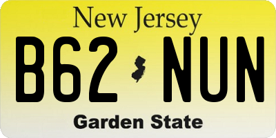 NJ license plate B62NUN
