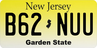 NJ license plate B62NUU