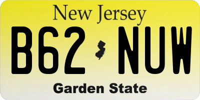 NJ license plate B62NUW
