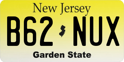 NJ license plate B62NUX
