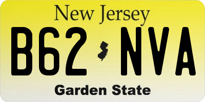 NJ license plate B62NVA
