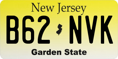 NJ license plate B62NVK