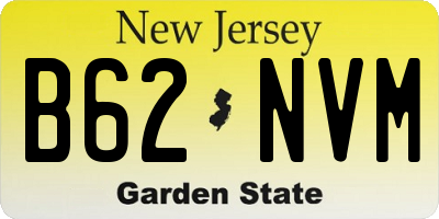 NJ license plate B62NVM