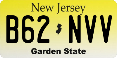 NJ license plate B62NVV