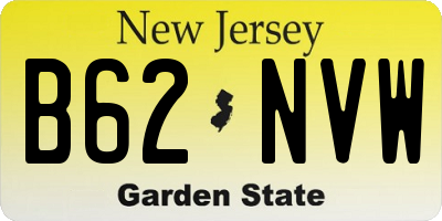NJ license plate B62NVW