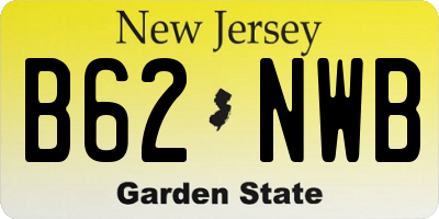 NJ license plate B62NWB
