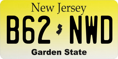 NJ license plate B62NWD