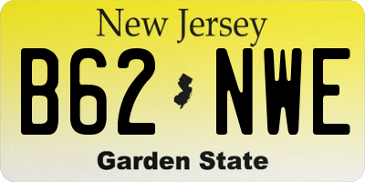 NJ license plate B62NWE