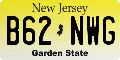 NJ license plate B62NWG