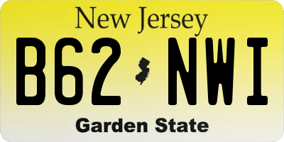 NJ license plate B62NWI