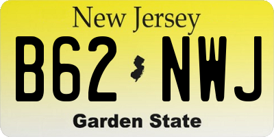 NJ license plate B62NWJ