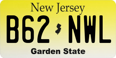 NJ license plate B62NWL