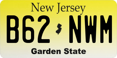 NJ license plate B62NWM