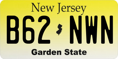 NJ license plate B62NWN