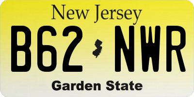 NJ license plate B62NWR