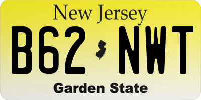 NJ license plate B62NWT