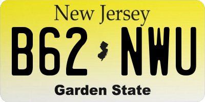 NJ license plate B62NWU