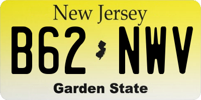 NJ license plate B62NWV