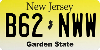 NJ license plate B62NWW