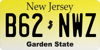 NJ license plate B62NWZ