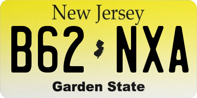NJ license plate B62NXA