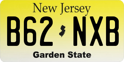 NJ license plate B62NXB