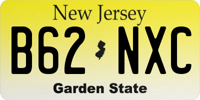 NJ license plate B62NXC