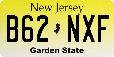 NJ license plate B62NXF