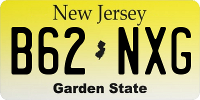 NJ license plate B62NXG