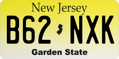 NJ license plate B62NXK