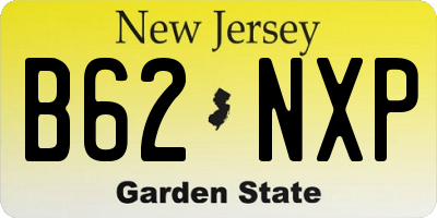 NJ license plate B62NXP