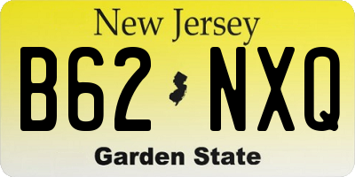 NJ license plate B62NXQ