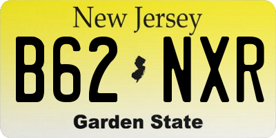 NJ license plate B62NXR