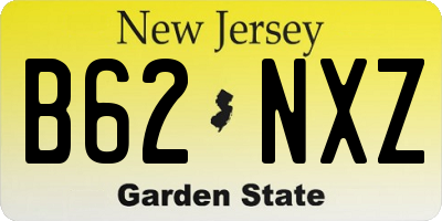 NJ license plate B62NXZ