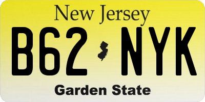 NJ license plate B62NYK