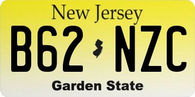 NJ license plate B62NZC