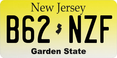 NJ license plate B62NZF