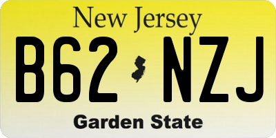 NJ license plate B62NZJ
