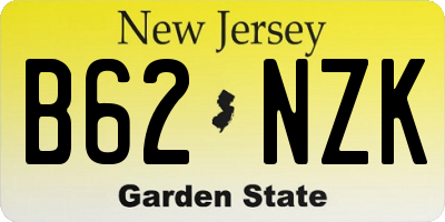 NJ license plate B62NZK