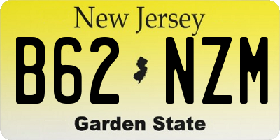 NJ license plate B62NZM