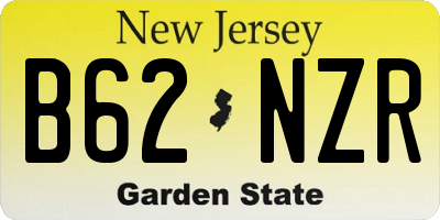 NJ license plate B62NZR